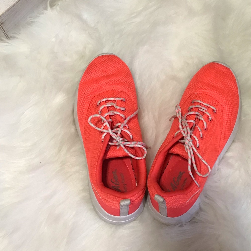 SOLD**** Neon Orange Sneakers! Lightly worn